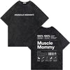 Vintage Washed Old Skeleton Gym Pump Cover T-Shirts Male Oversized T Shirt Men Women Funny Fitness Workout Bodybuilding Tshirt