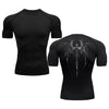 Fashion Printed Compression Tight Top Men'S Fitness Training Sweatshirt Short Sleeve Workout Basement Elastic T-Shirt S-3XL